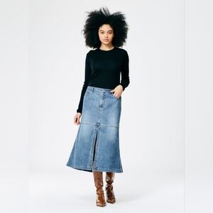 Classic Wash Denim Skirt Tibi